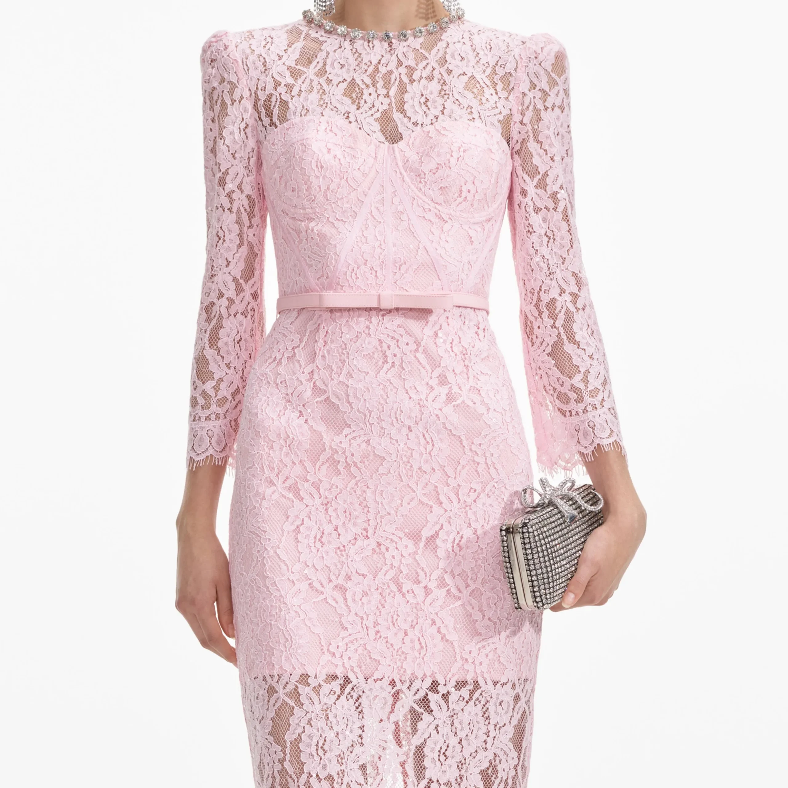 Lace Bustier Midi Dress^self-portrait Outlet