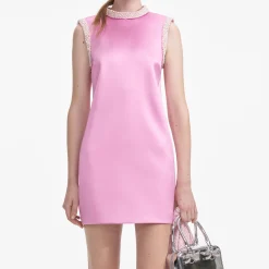 Pearl Trim Satin Mini Dress^self-portrait Sale