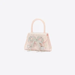 Satin Heart Rhinestone Micro Bow Bag^self-portrait New