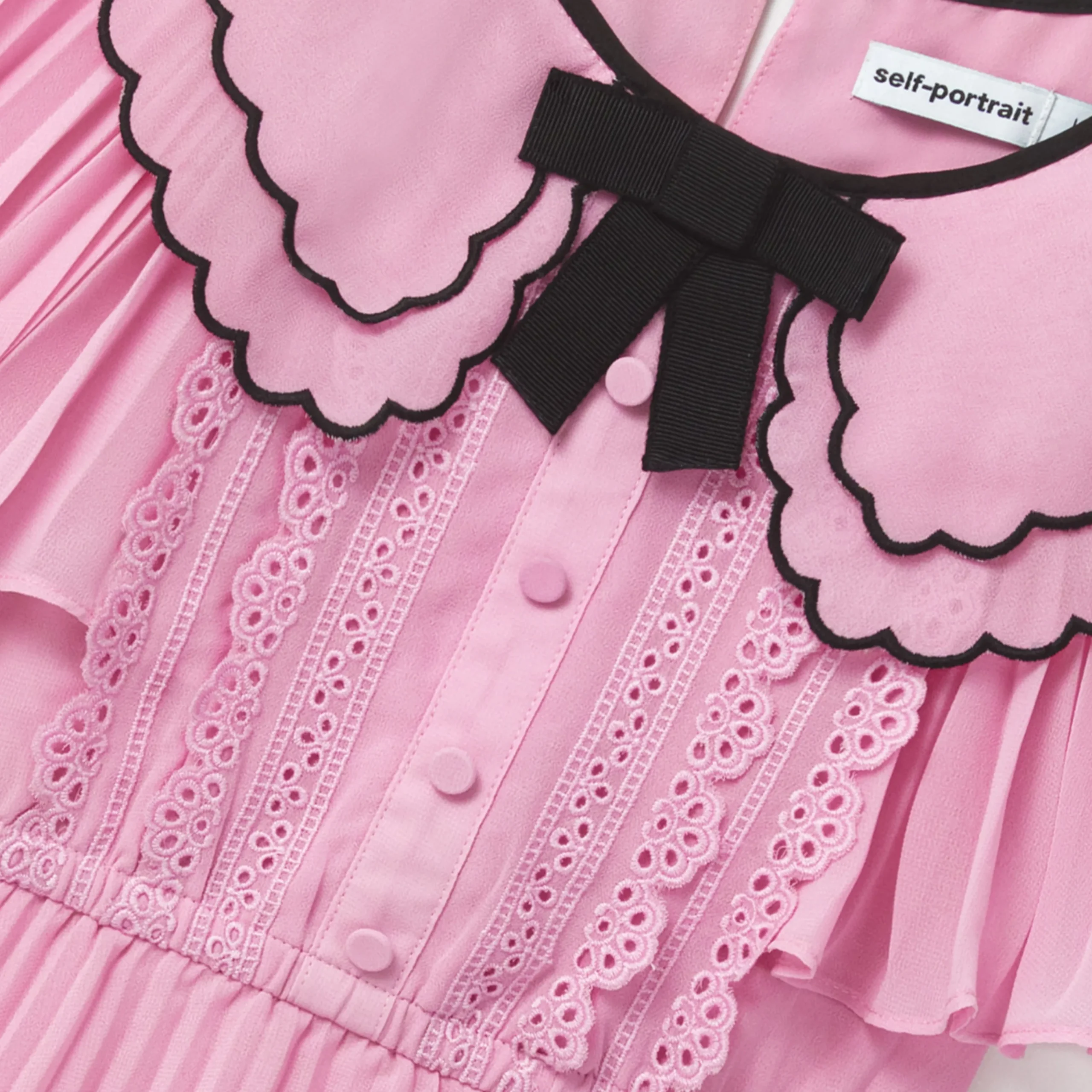 Scallop Collar Chiffon Dress^self-portrait Store