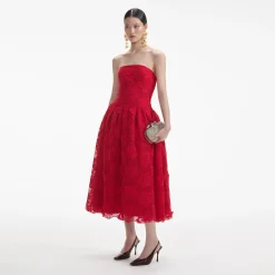 Bandeau Lace Midi Dress^self-portrait Shop