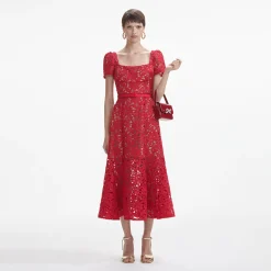 Floral Lace Midi Dress^self-portrait Shop