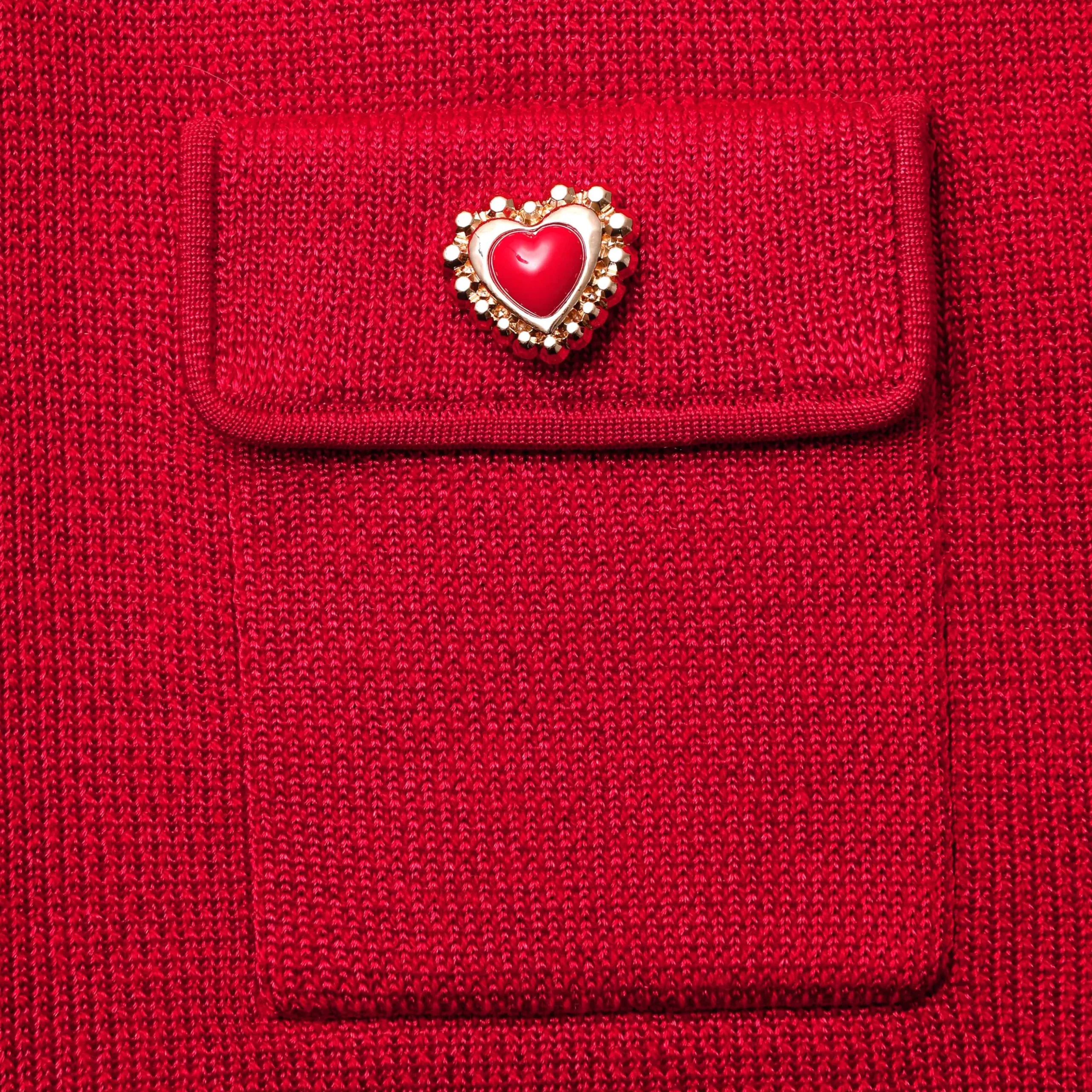 Knit Heart Buttoned Midi Skirt^self-portrait Store