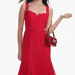 Lattice Lace Midi Dress^self-portrait Fashion