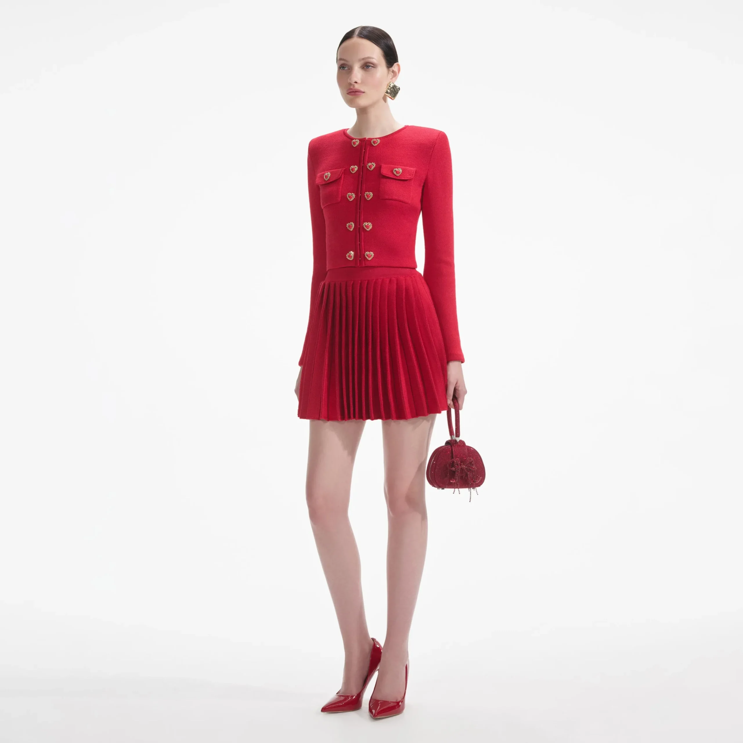 Pleated Knit Mini Skirt^self-portrait Cheap