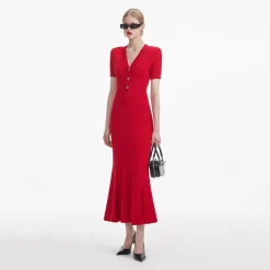 Pointelle Knit Midi Dress^self-portrait Cheap