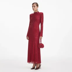 Rhinestone Fishnet Midi Dress^self-portrait Sale