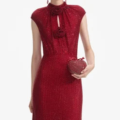 Rhinestone Fishnet Midi Dress^self-portrait Best Sale