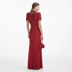 Rhinestone Mesh Maxi Dress^self-portrait Flash Sale
