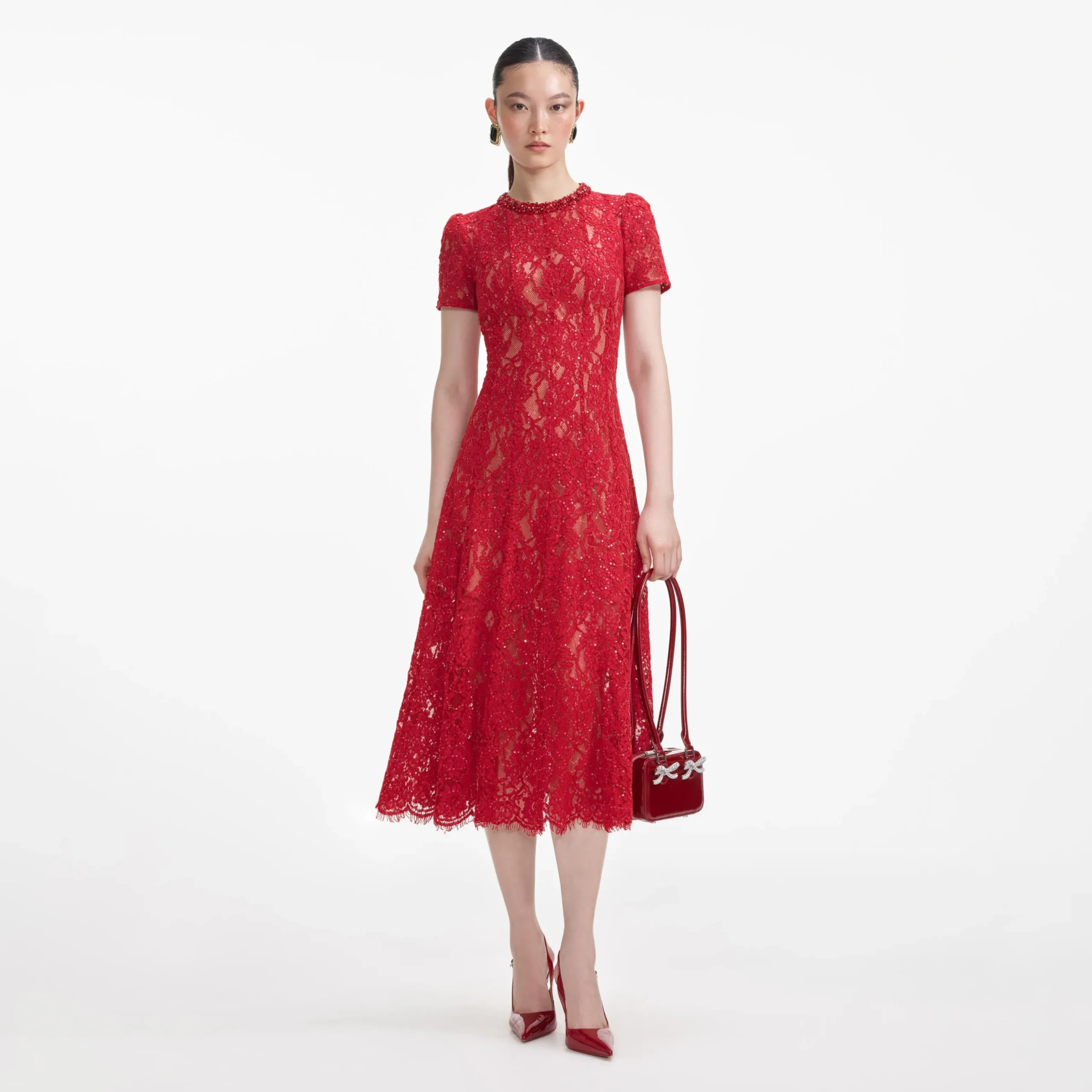 Sequin Lace Midi Dress^self-portrait Discount