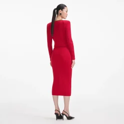 Textu Knit Corsage Midi Skirt^self-portrait Outlet