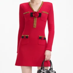 Textu Knit Corsage Mini Dress^self-portrait Outlet