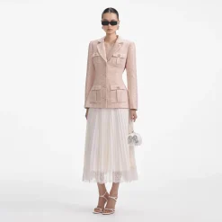 Boucle Chiffon Midi Dress^self-portrait Store