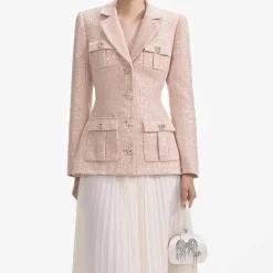 Boucle Chiffon Midi Dress^self-portrait Store