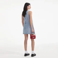 Rhinestone Denim Mini Dress^self-portrait Best Sale