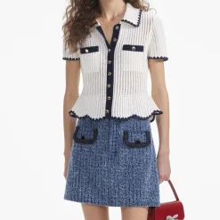 Denim Mini Skirt^self-portrait Cheap