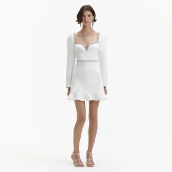 Bonded Crepe Long Sleeve Mini Dress^self-portrait Flash Sale