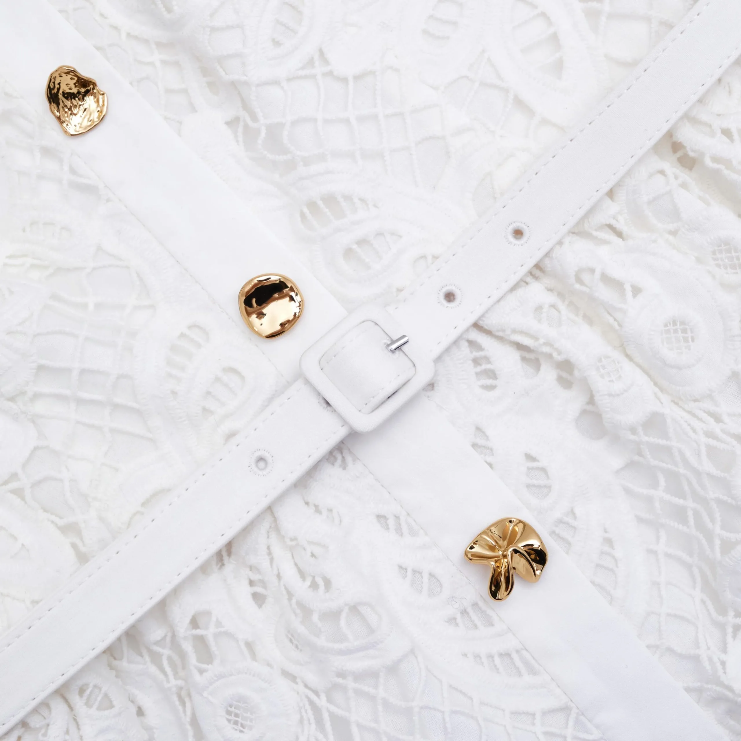 Cotton Lace Button Midi Dress^self-portrait Store