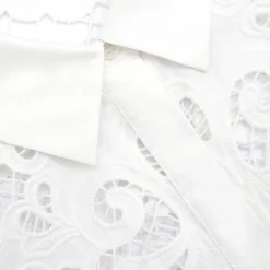 Cotton Lace Mini Shirt Dress^self-portrait Fashion