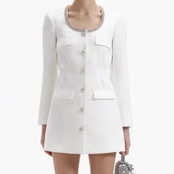Crepe Diamante Trim Mini Dress^self-portrait Outlet