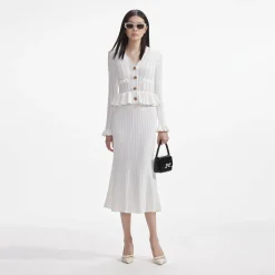 Knit Peplum Midi Dress^self-portrait Flash Sale