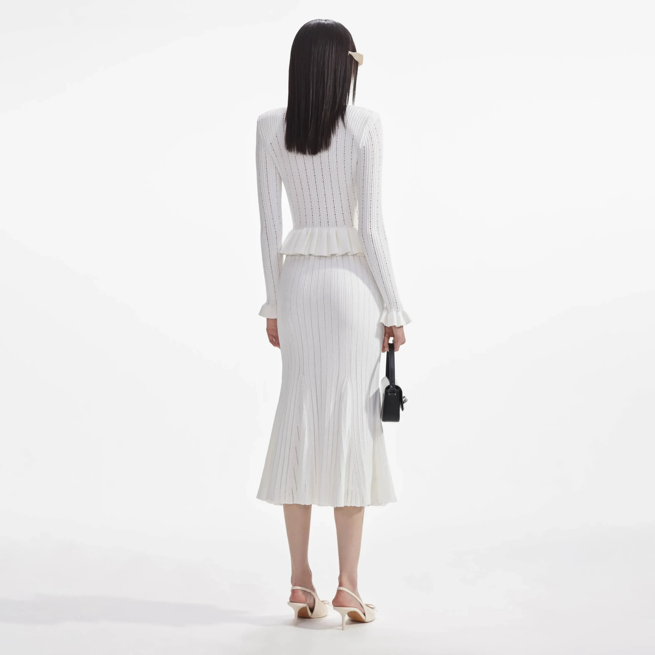 Knit Peplum Midi Dress^self-portrait Flash Sale