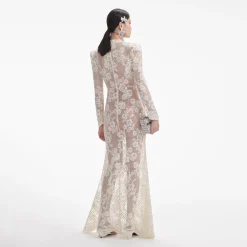 Rhinestone Lace Maxi Dress^self-portrait Cheap