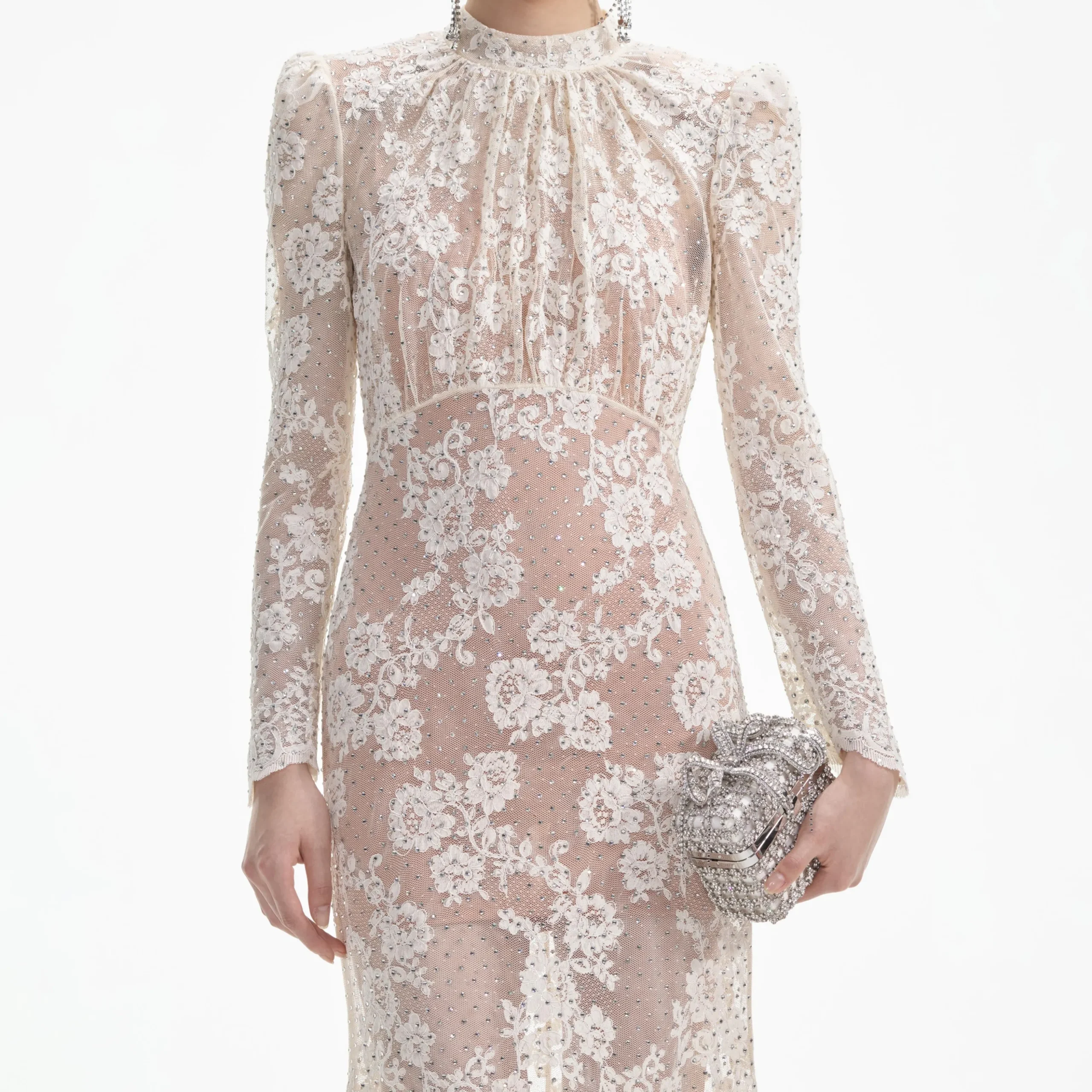 Rhinestone Lace Maxi Dress^self-portrait Cheap