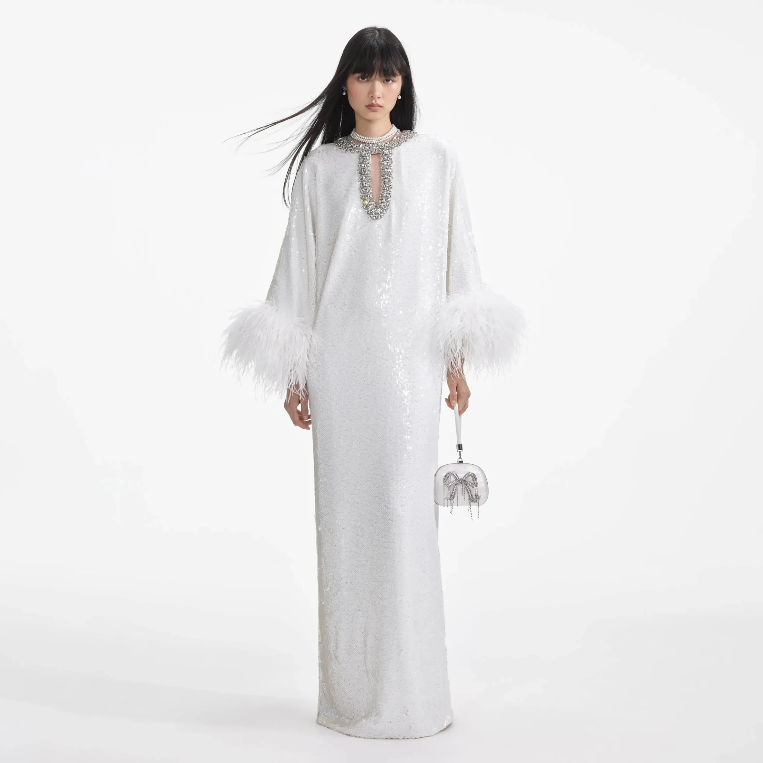 Sequin Feather Maxi Dress^self-portrait Best