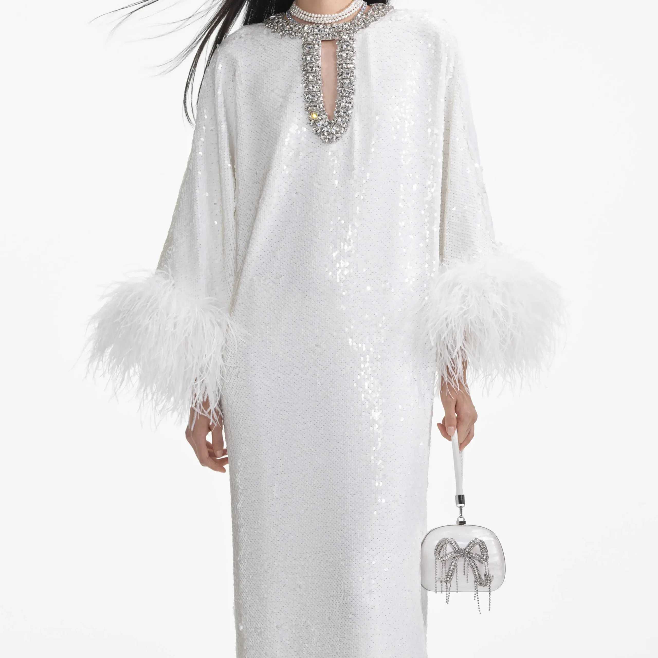 Sequin Feather Maxi Dress^self-portrait Best