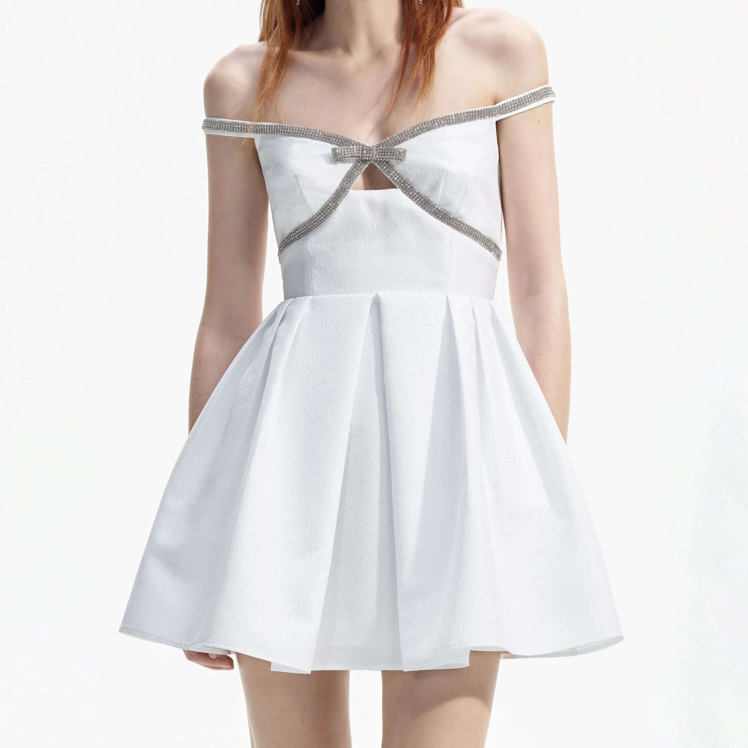 Textured Diamante Mini Dress^self-portrait Cheap
