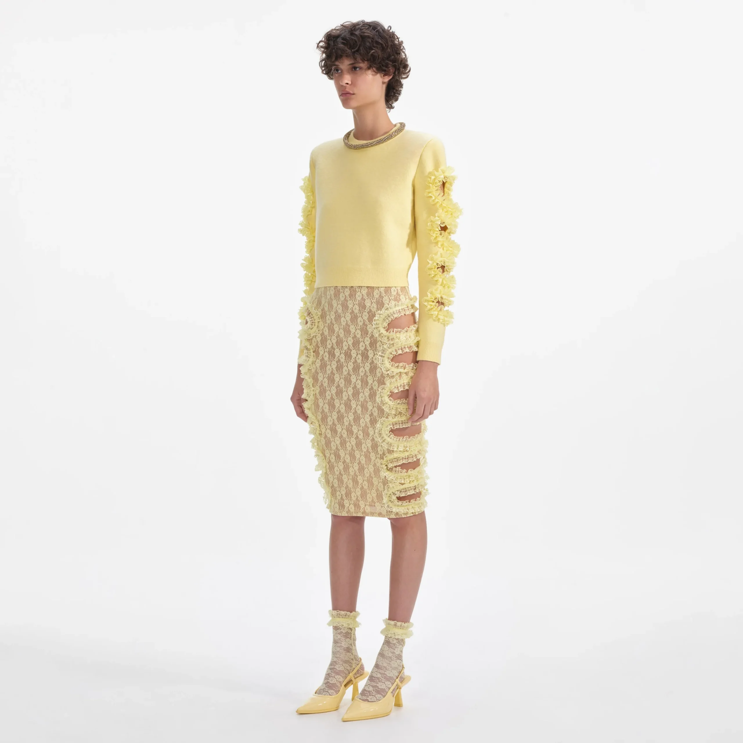 Cut Out Lace Detail Jumper^self-portrait Shop