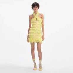 Knit Zip Ruffle Mini Dress^self-portrait Online
