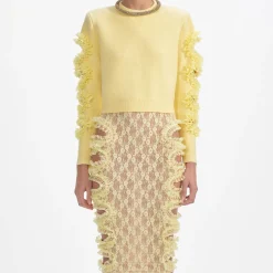 Lace Cut Out Midi Skirt^self-portrait Cheap